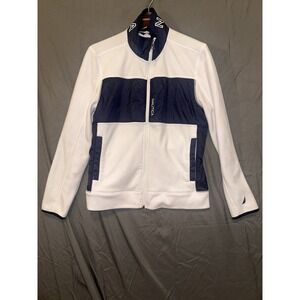 Nautica Fleece Jacket Vintage Y2K Blue White Mens Size Small